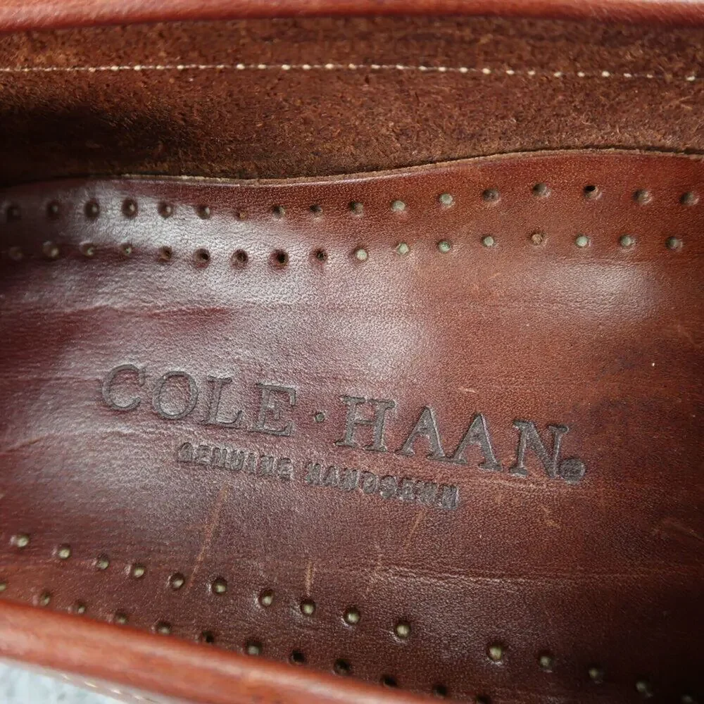 Cole Haan Shoes Mens 8.5 Loafers Leather Buckle Strap Moc Toe Handsewn Slip On